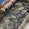 Stone filter press dewatered cake from marble and granite sludge