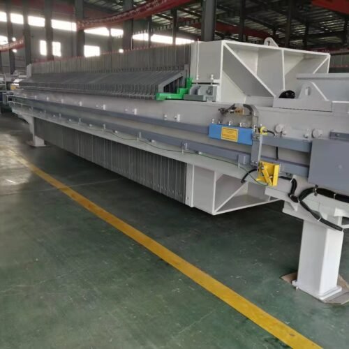 Large mining filter press for tailings dewatering and mineral processing in industrial plant