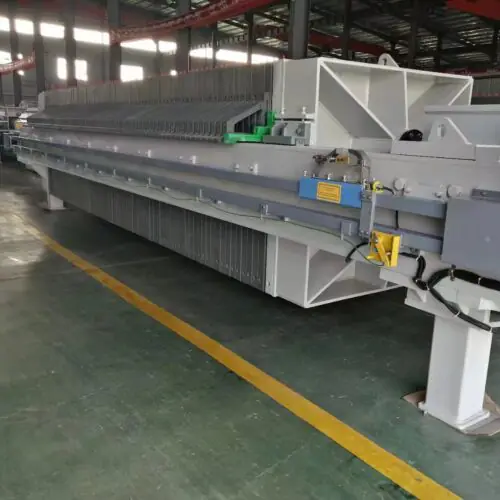 Large mining filter press for tailings dewatering and mineral processing in industrial plant